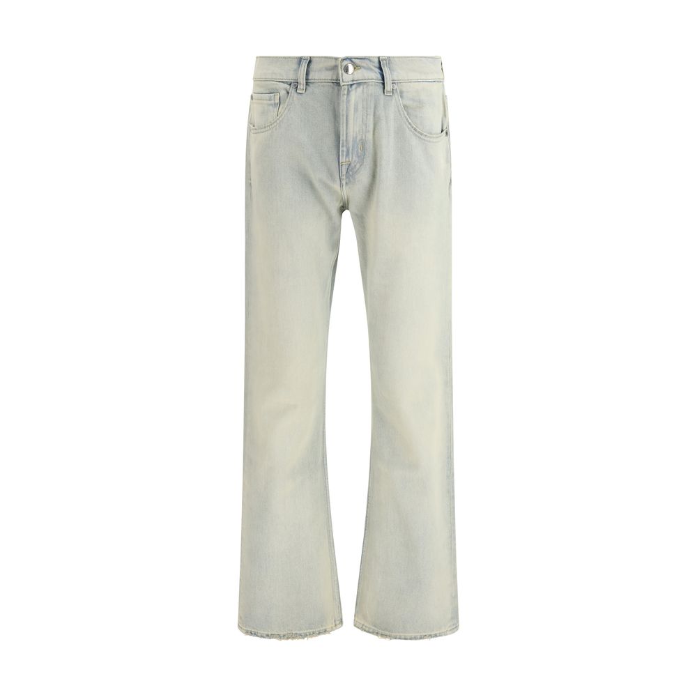 7FOR Beige Cotton Bootcut Jeans - ClickThatClicks 
