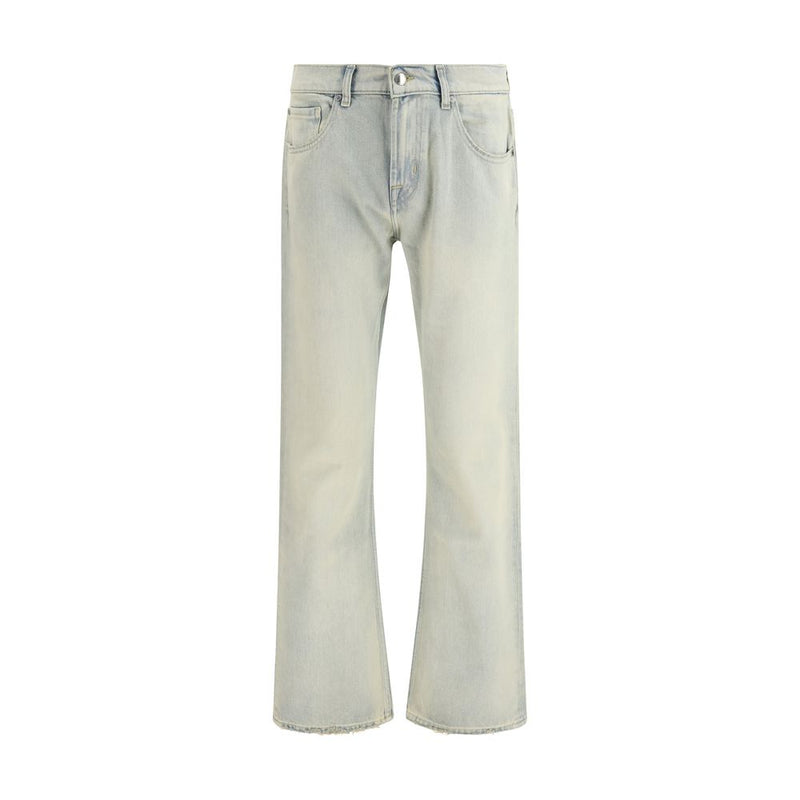 7FOR Cream Cotton Bootcut Jeans