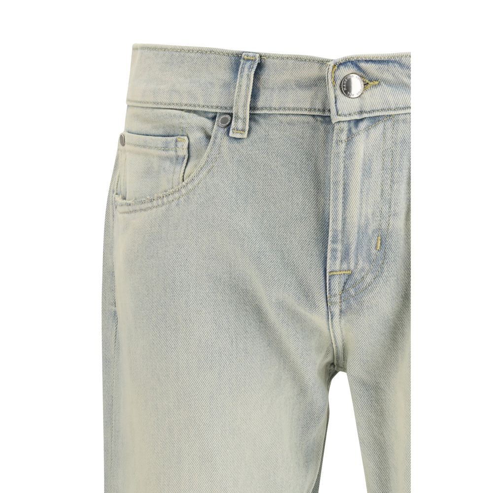 7FOR Beige Cotton Bootcut Jeans - ClickThatClicks 