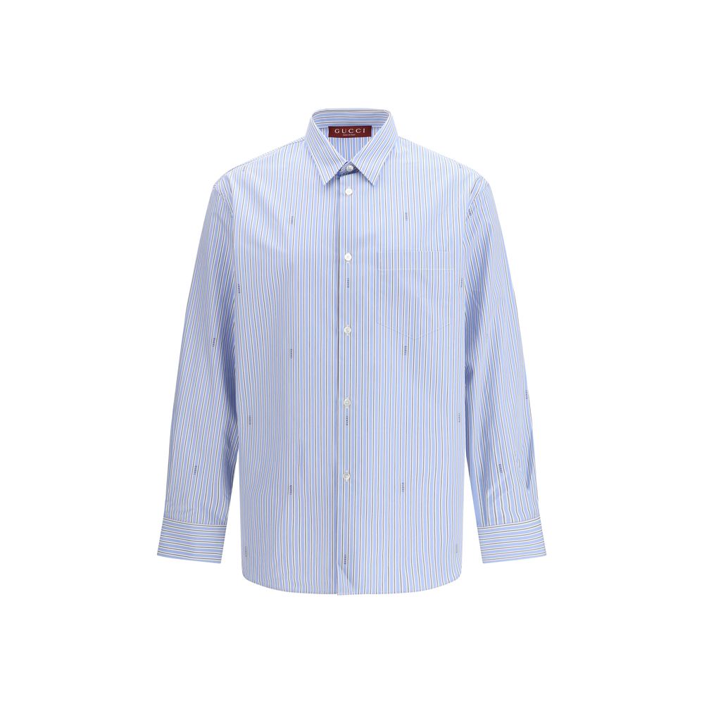 Gucci Blue Cotton Pattern Shirt - ClickThatClicks 