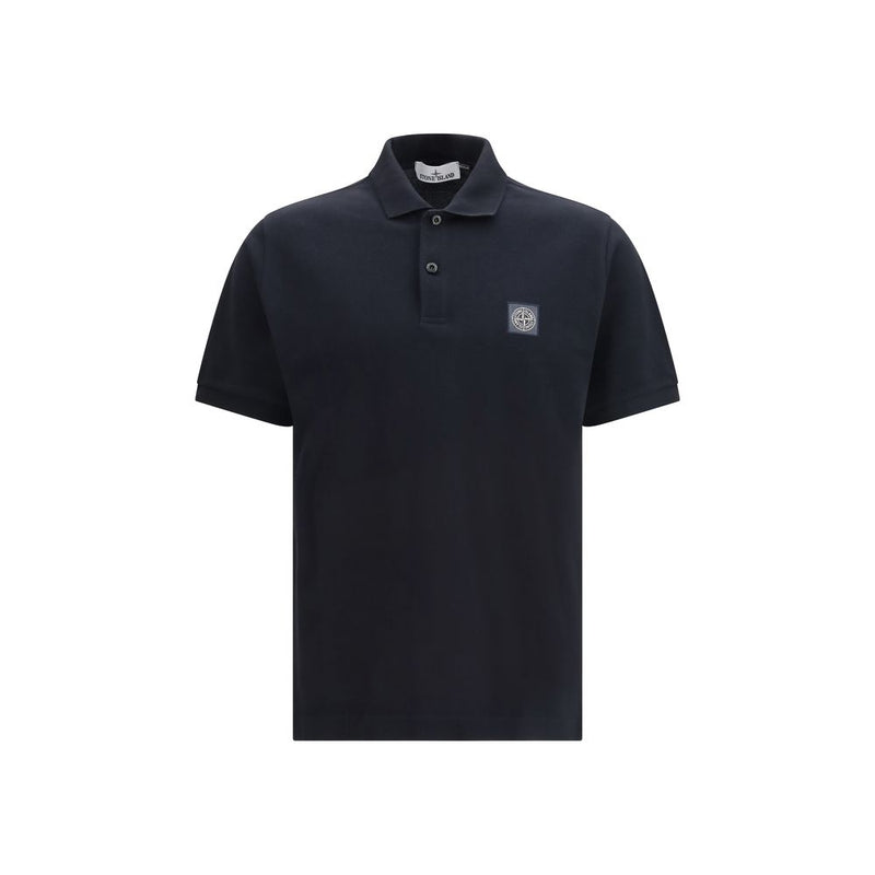 Stone Island Black Cotton Polo Shirt