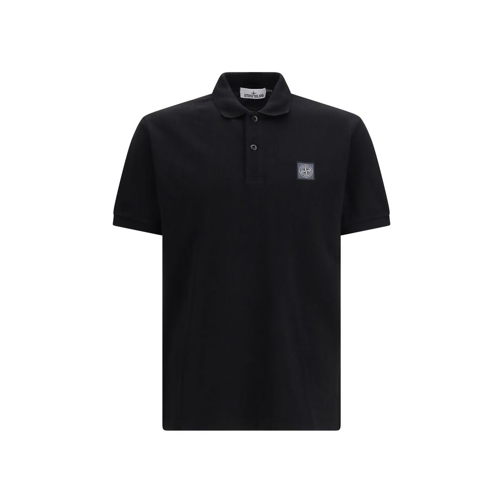 Stone Island Black Cotton Polo Shirt