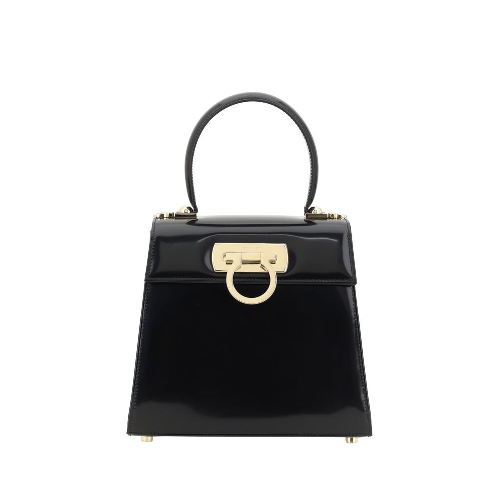 Ferragamo Black Calf Leather Bos Taurus Handbag - ClickThatClicks 