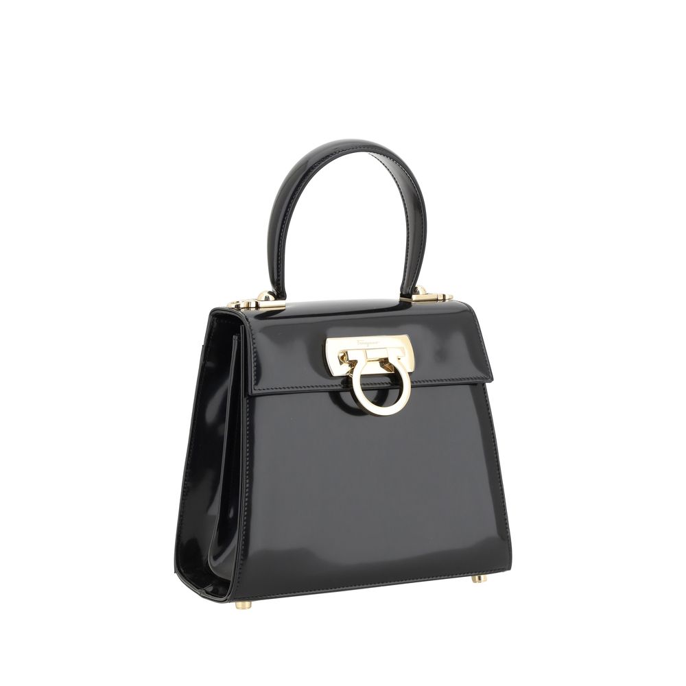 Ferragamo Black Calf Leather Bos Taurus Handbag - ClickThatClicks 