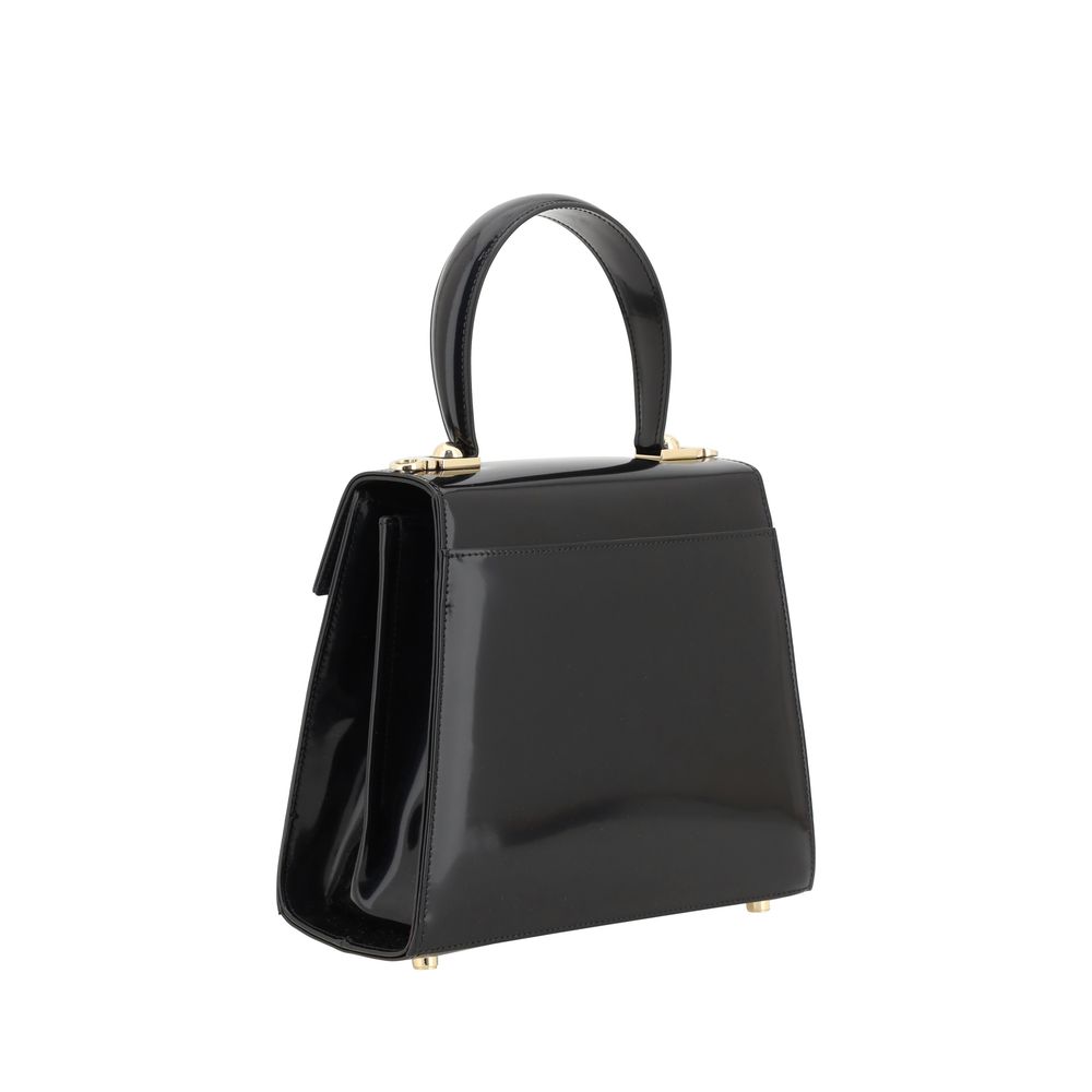 Ferragamo Black Calf Leather Bos Taurus Handbag - ClickThatClicks 