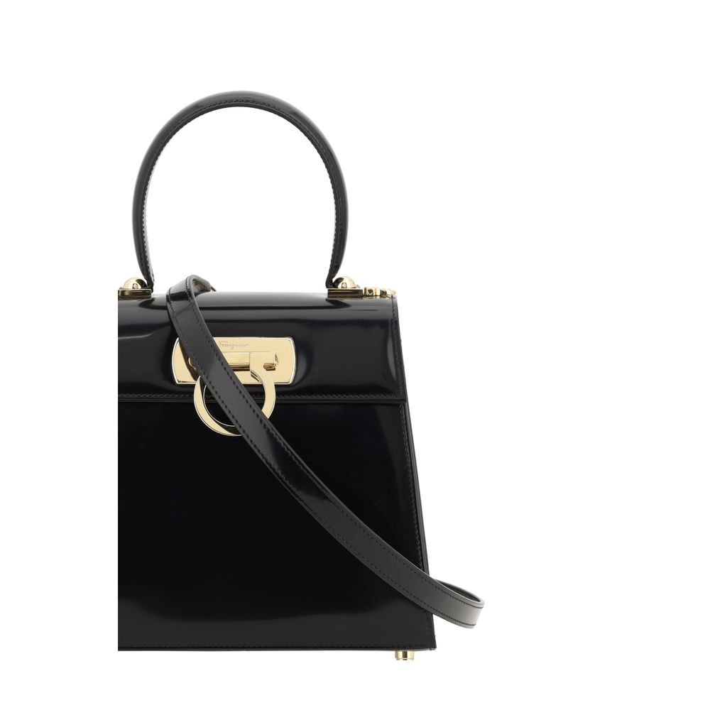 Ferragamo Black Calf Leather Bos Taurus Handbag - ClickThatClicks 