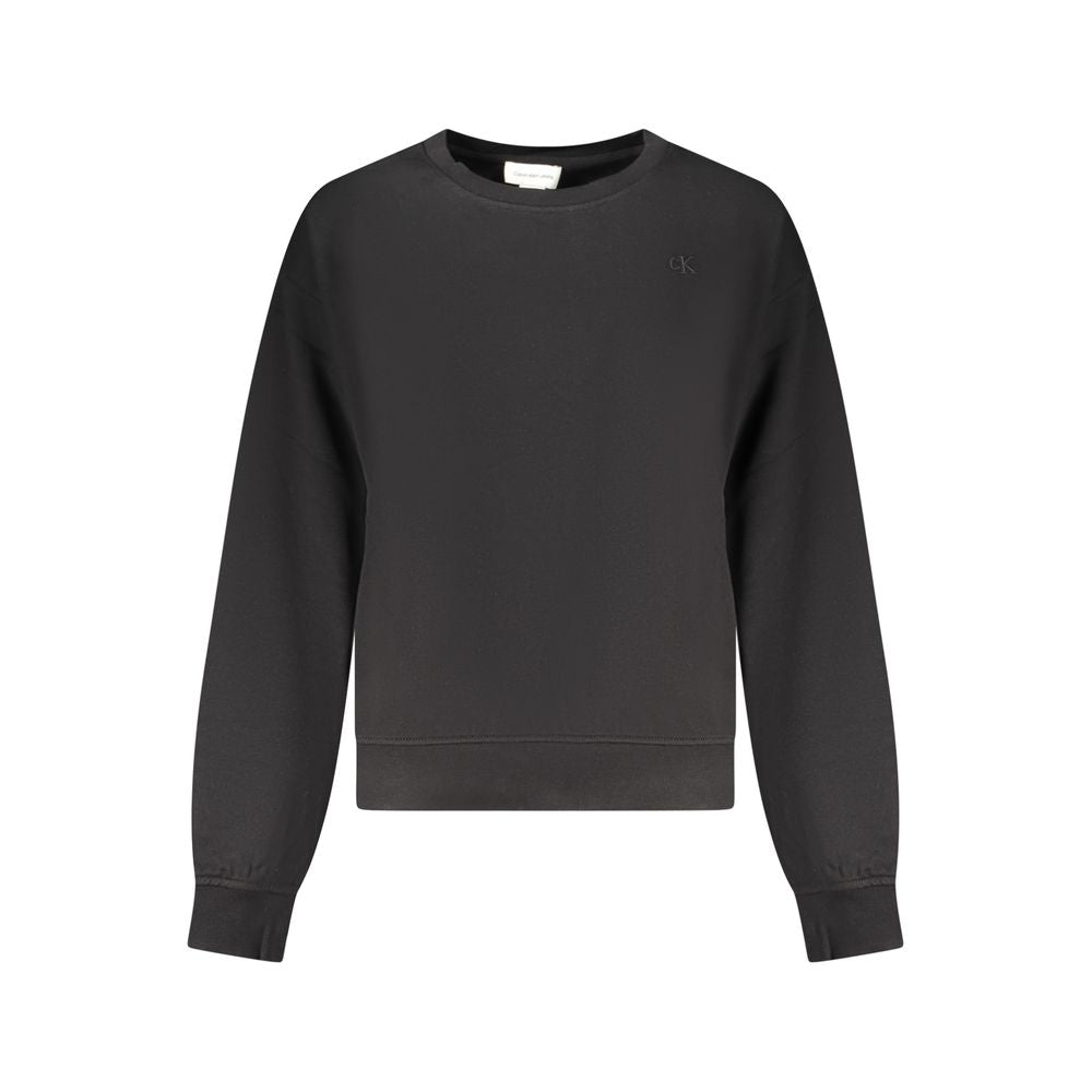 Calvin Klein Black Cotton Women Sweatshirt - ClickThatClicks 