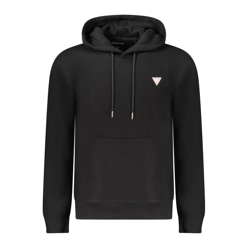 Guess Jeans Black Cotton Men Sweatshirt Slim Fit Hooded - ClickThatClicks 