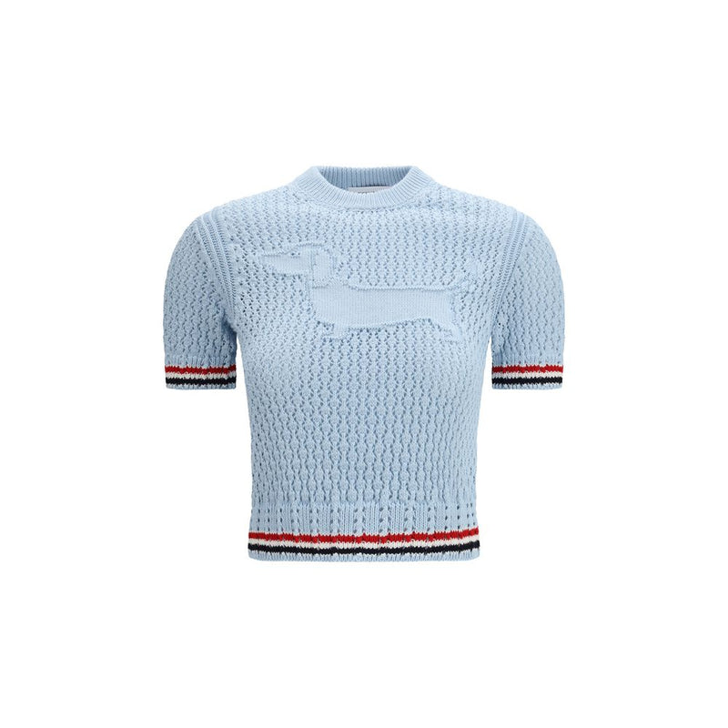 Thom Browne Blue Cotton Sweatshirt