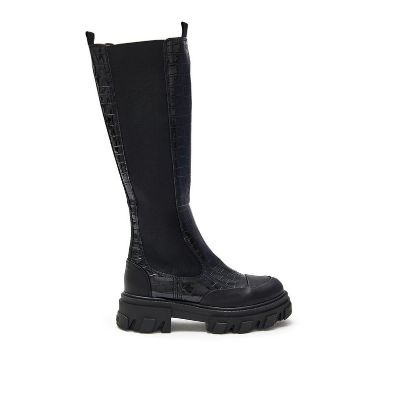 Ganni Black Leather Chelsea Boots