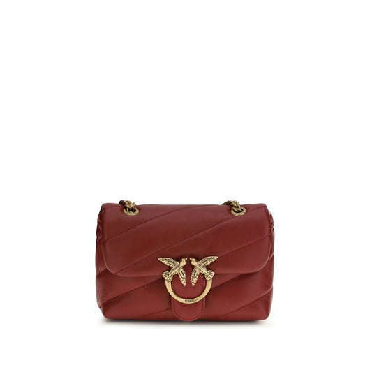 PINKO Bordeaux Calf Leather Bos Taurus Shoulder Bag - ClickThatClicks 