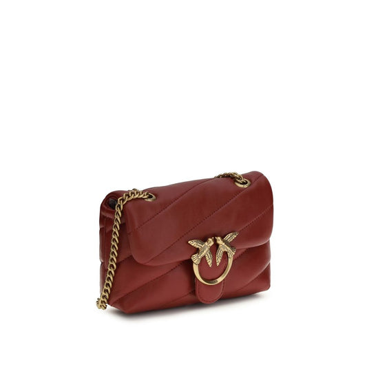 PINKO Bordeaux Calf Leather Bos Taurus Shoulder Bag - ClickThatClicks 