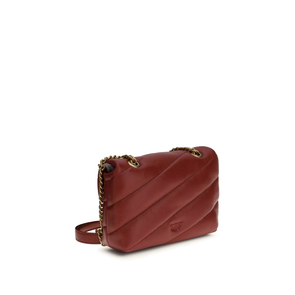 PINKO Bordeaux Calf Leather Bos Taurus Shoulder Bag - ClickThatClicks 
