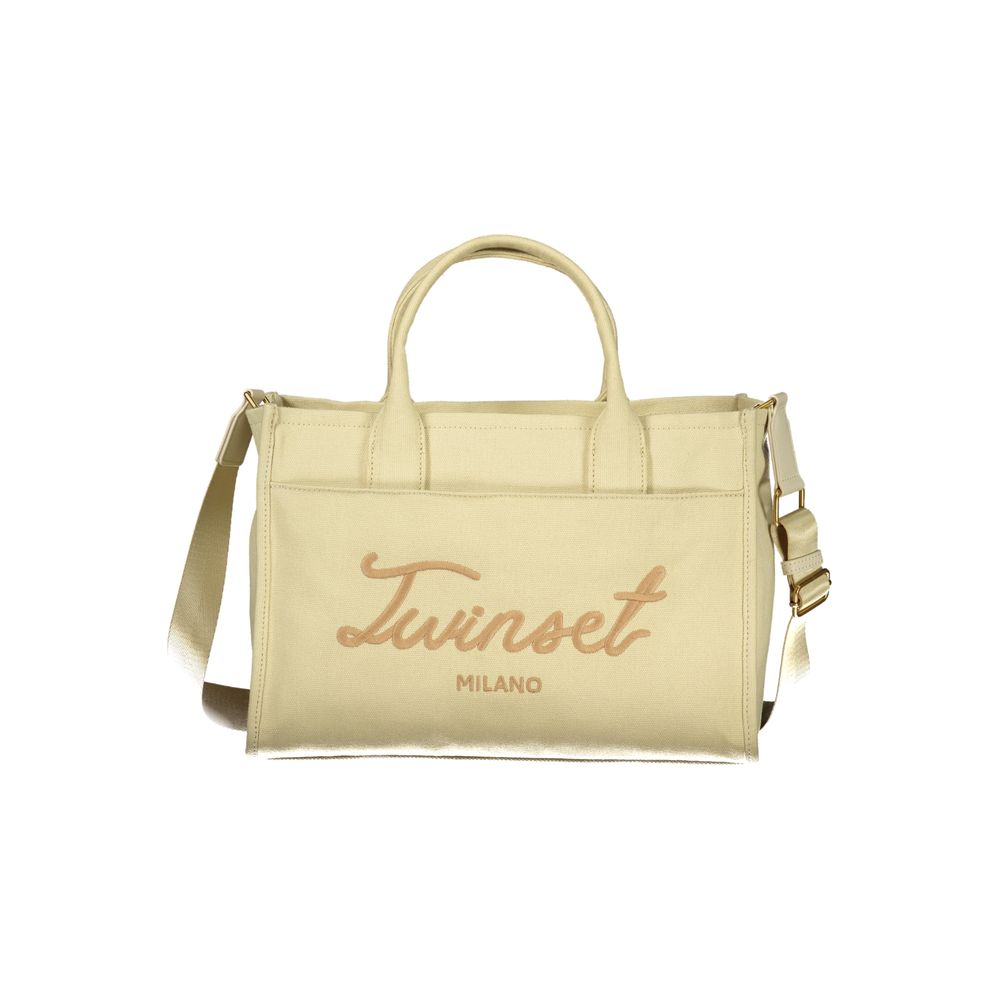 Twinset Beige Cotton Women Tote - ClickThatClicks 