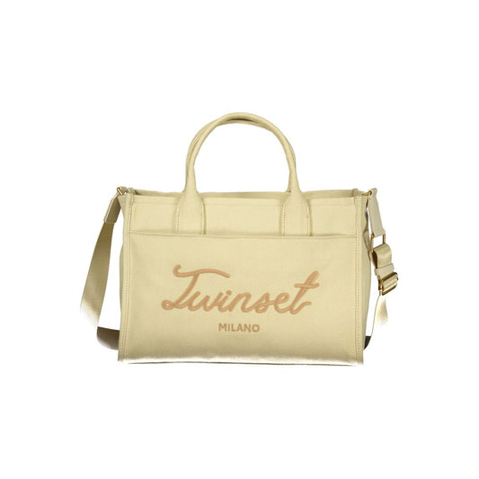 Twinset Beige Cotton Women Tote - ClickThatClicks 