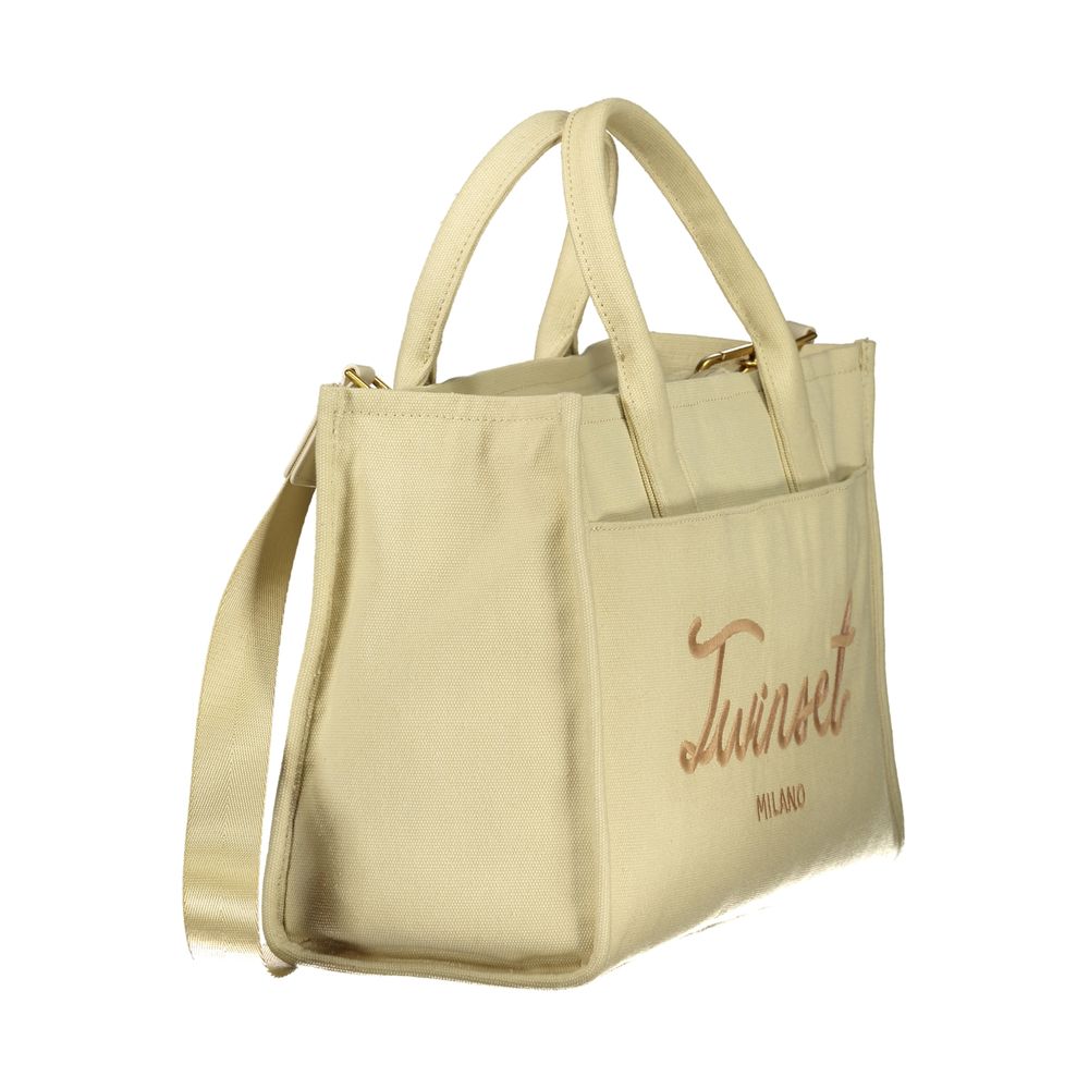 Twinset Beige Cotton Women Tote - ClickThatClicks 