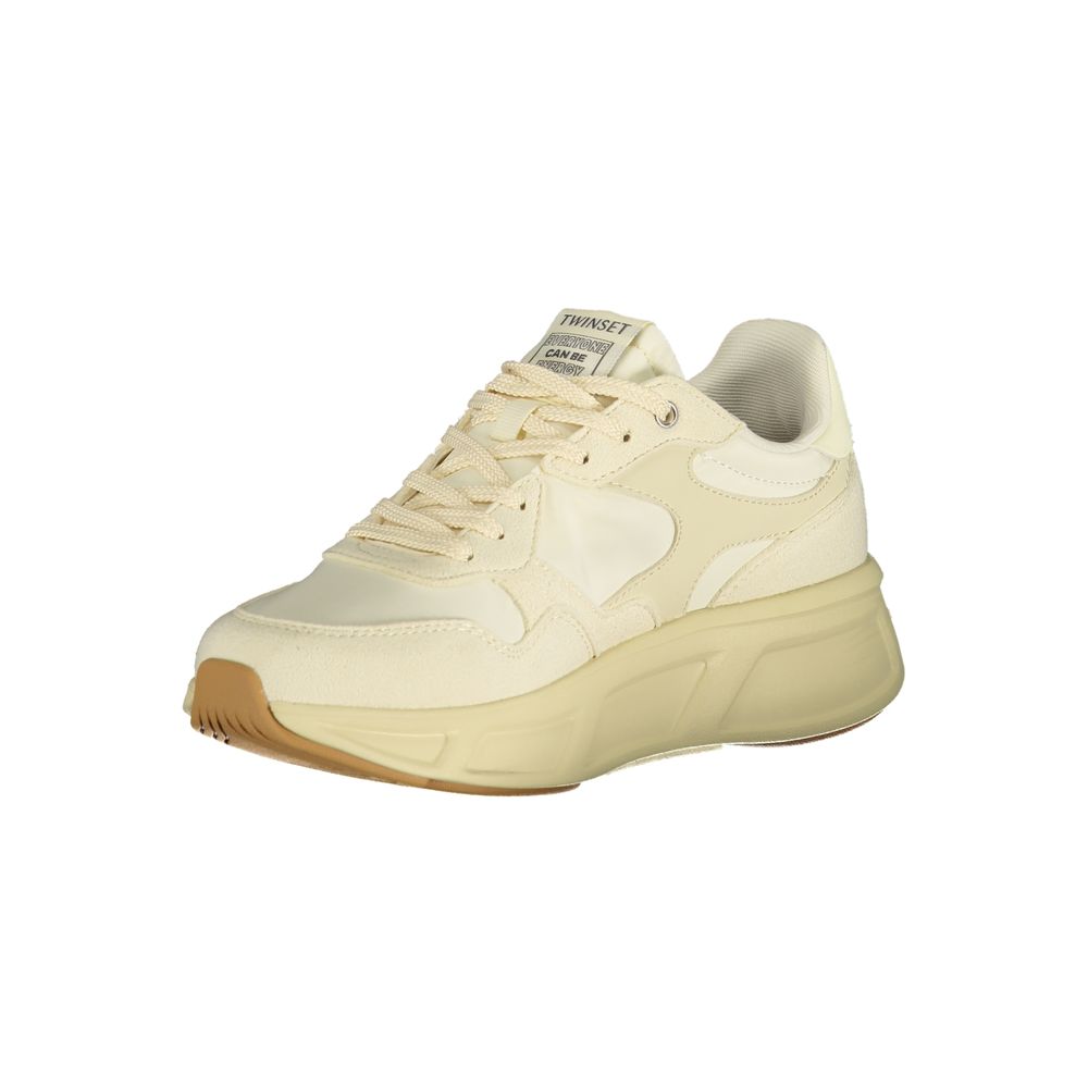 Twinset Beige Polyurethane Women Sneaker - ClickThatClicks 