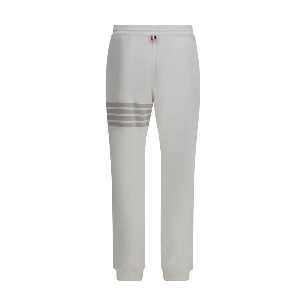 Thom Browne White Cotton Joggers (Workout Pants) - ClickThatClicks 