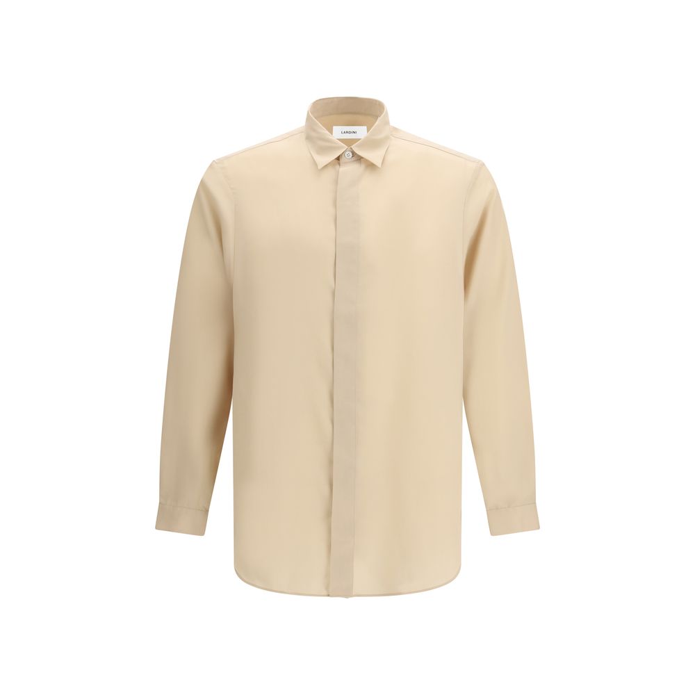 Lardini Beige Tencel Dress Shirt - ClickThatClicks 