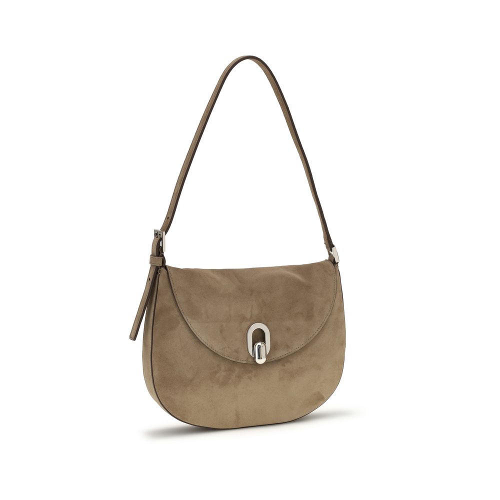 Savette Beige Calf Leather Bos Taurus Shoulder Bag - ClickThatClicks 