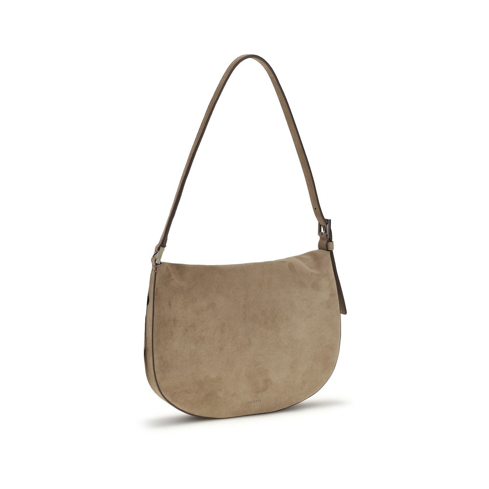 Savette Beige Calf Leather Bos Taurus Shoulder Bag - ClickThatClicks 