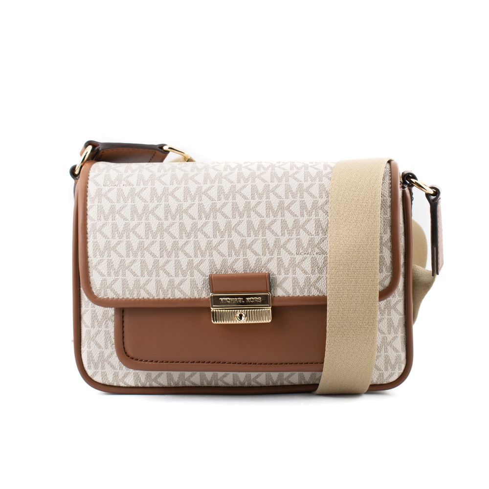 Michael Kors Beige Canvas Crossbody Bag - ClickThatClicks 
