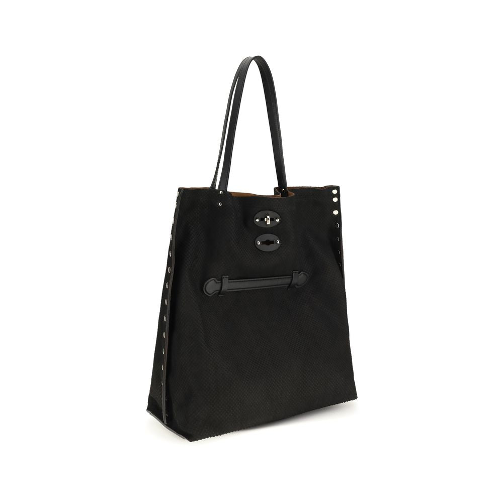 Zanellato Black Calf Leather Bos Taurus Shoulder Bag - ClickThatClicks 