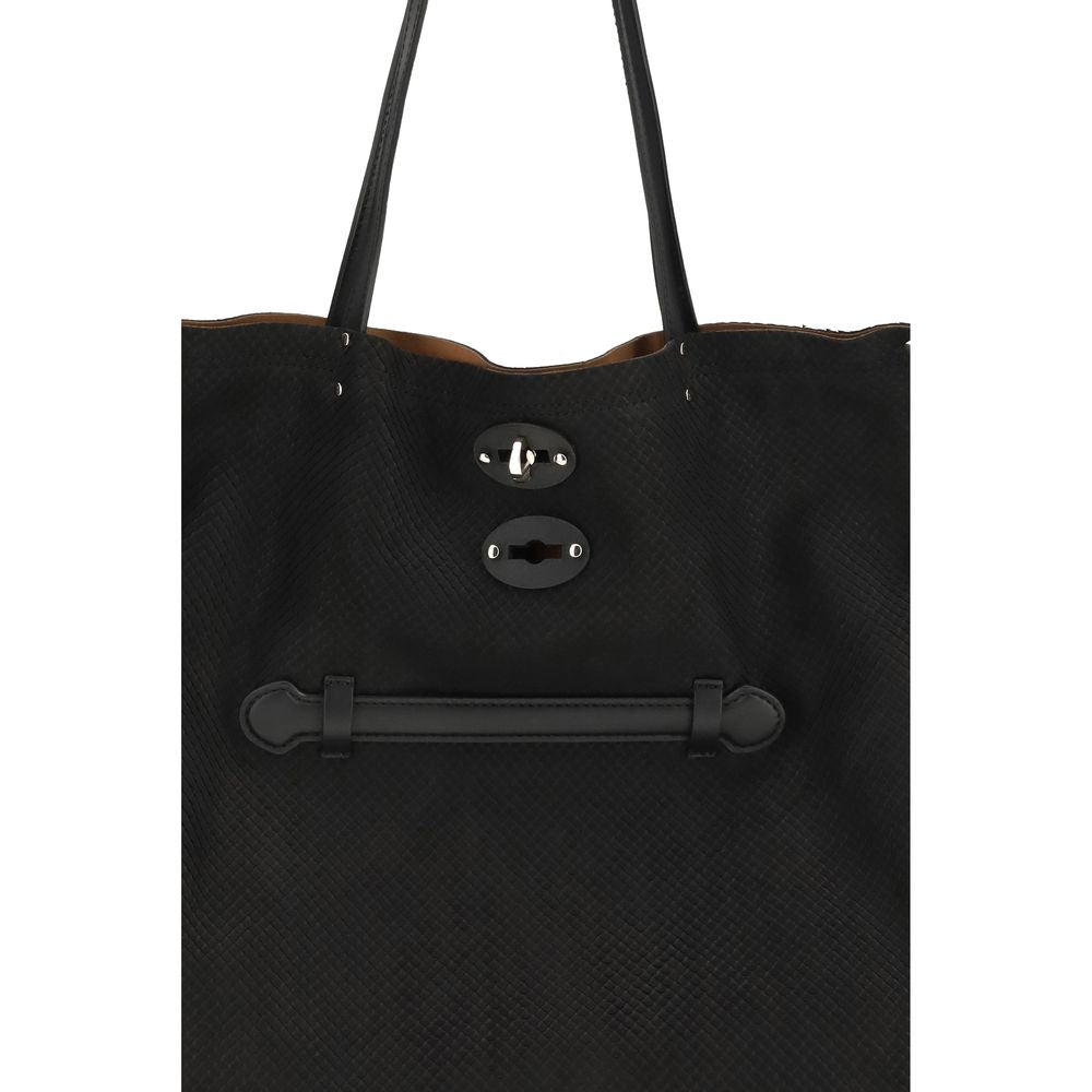 Zanellato Black Calf Leather Bos Taurus Shoulder Bag - ClickThatClicks 