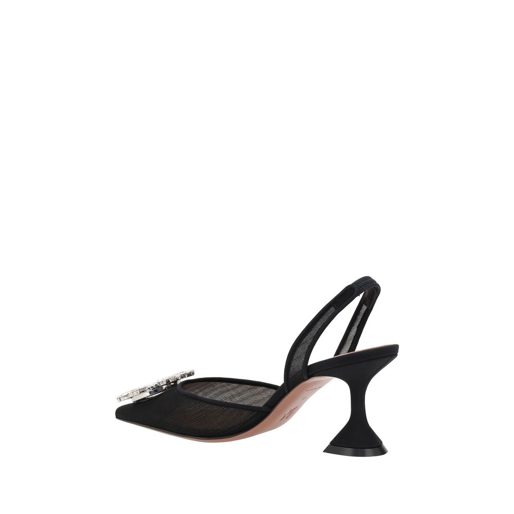 Amina Muaddi Black Polyester High Heel Pumps - ClickThatClicks 