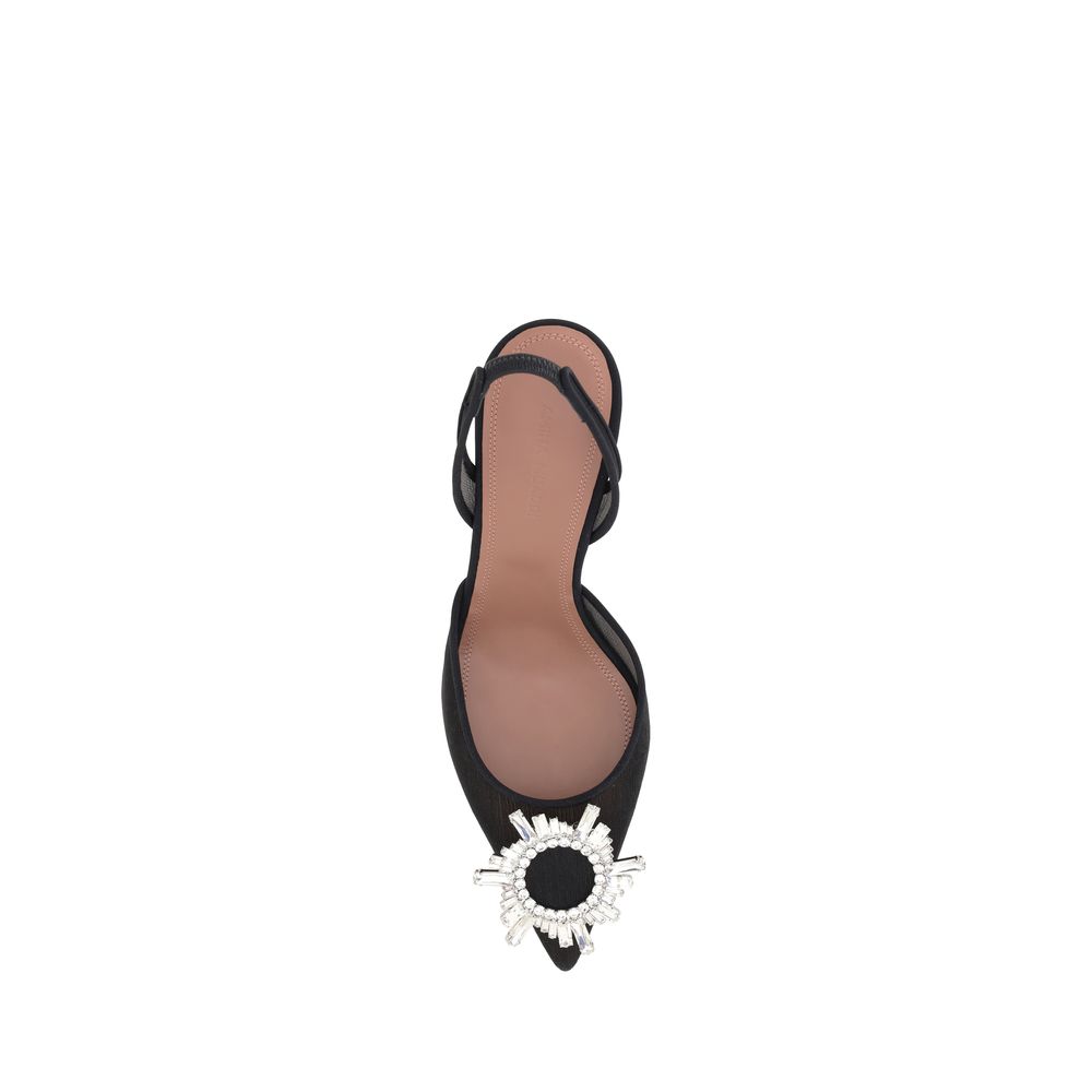 Amina Muaddi Black Polyester High Heel Pumps - ClickThatClicks 