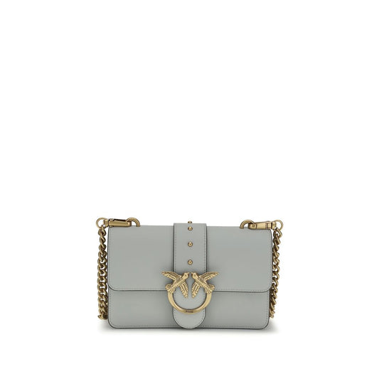 PINKO Gray Calf Leather Bos Taurus Shoulder Bag - ClickThatClicks 