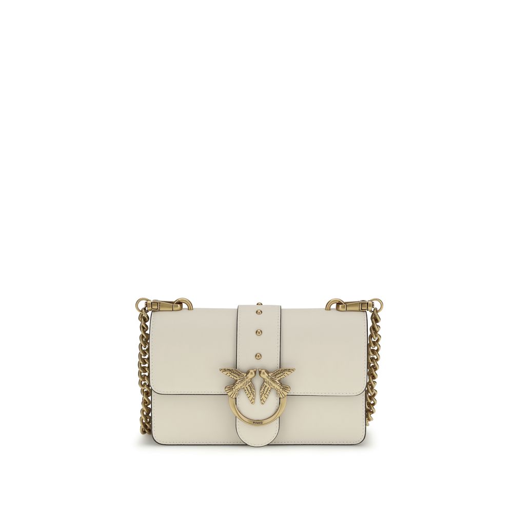 PINKO Beige Calf Leather Bos Taurus Shoulder Bag - ClickThatClicks 