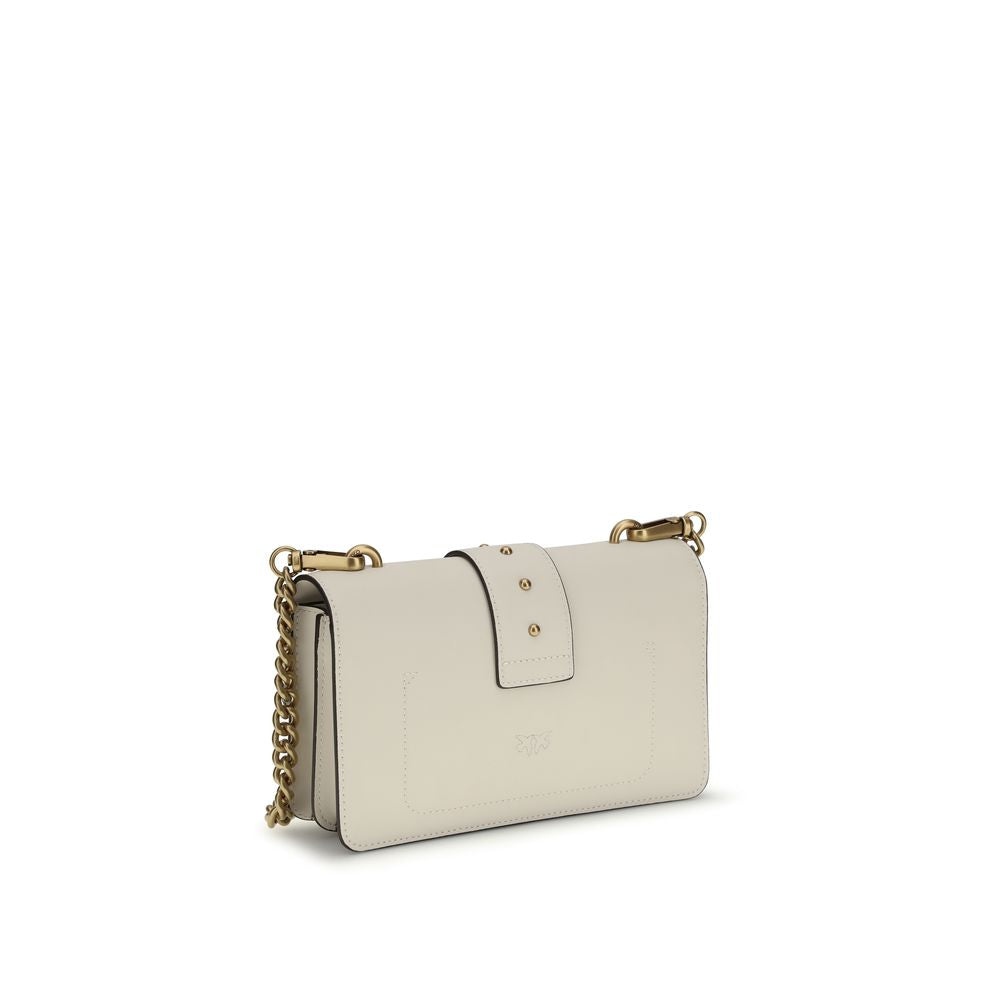 PINKO Beige Calf Leather Bos Taurus Shoulder Bag - ClickThatClicks 