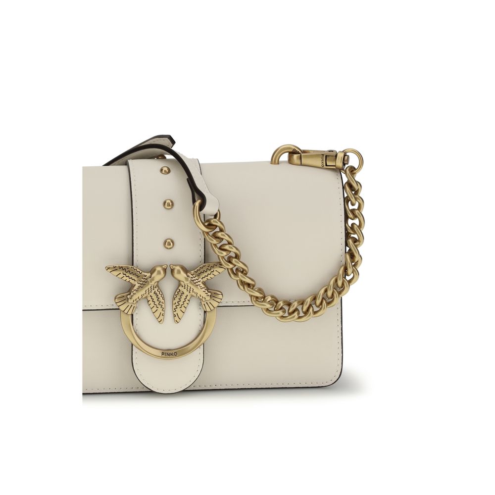 PINKO Beige Calf Leather Bos Taurus Shoulder Bag - ClickThatClicks 