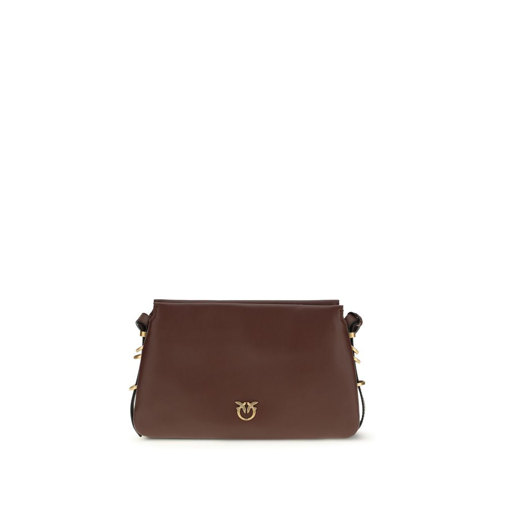 PINKO Brown Calf Leather Bos Taurus Shoulder Bag - ClickThatClicks 