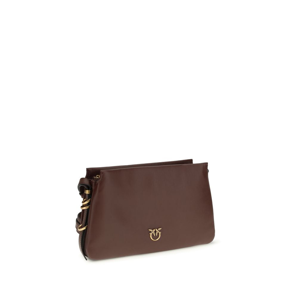 PINKO Brown Calf Leather Bos Taurus Shoulder Bag - ClickThatClicks 