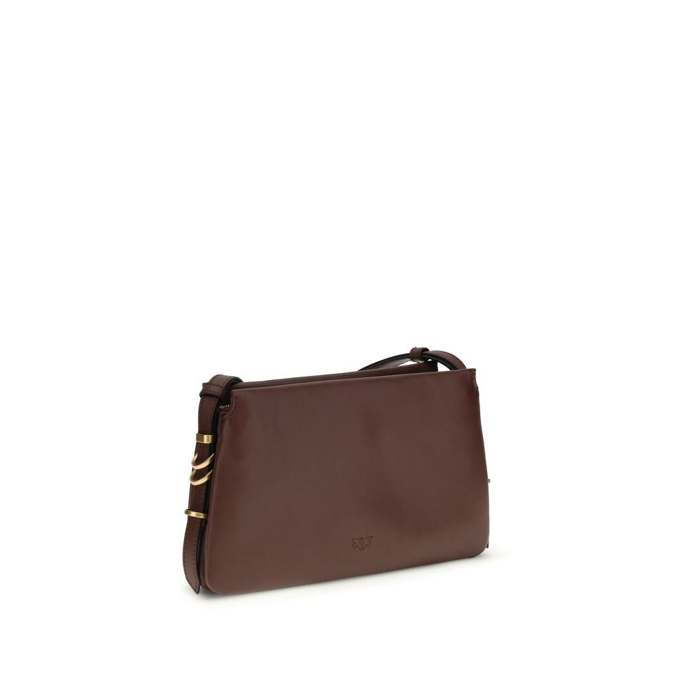 PINKO Brown Calf Leather Bos Taurus Shoulder Bag - ClickThatClicks 