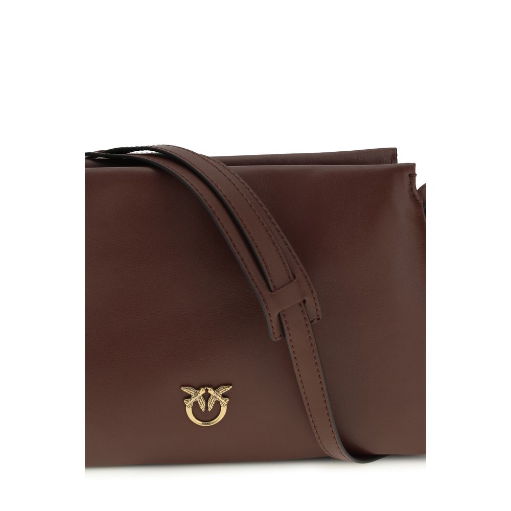 PINKO Brown Calf Leather Bos Taurus Shoulder Bag - ClickThatClicks 