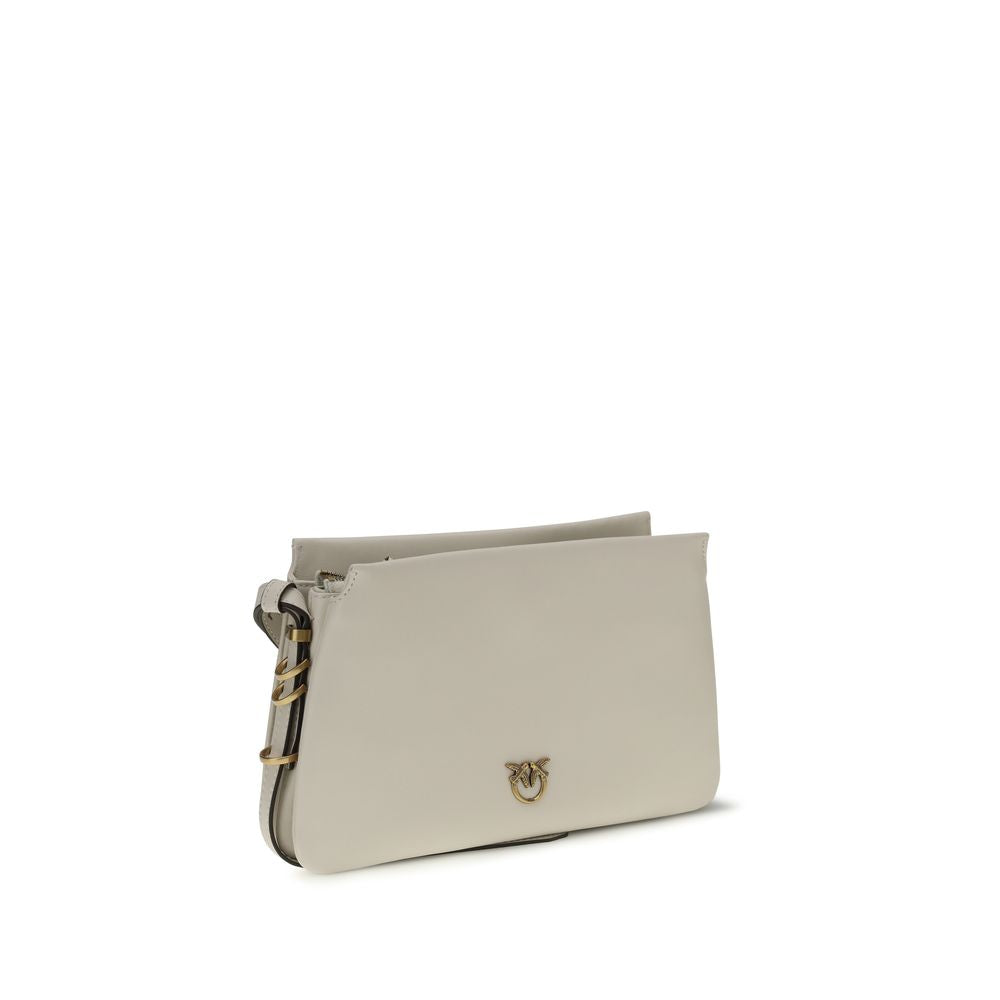 PINKO White Calf Leather Bos Taurus Shoulder Bag - ClickThatClicks 