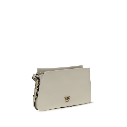 PINKO White Calf Leather Bos Taurus Shoulder Bag - ClickThatClicks 
