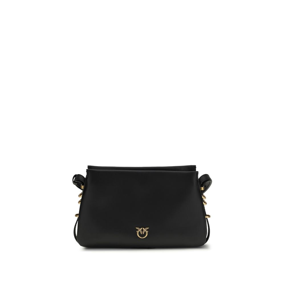 PINKO Black Calf Leather Bos Taurus Shoulder Bag - ClickThatClicks 