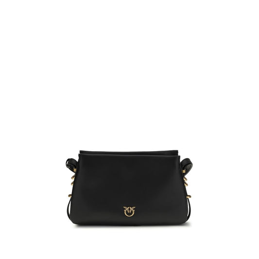 PINKO Black Calf Leather Bos Taurus Shoulder Bag - ClickThatClicks 