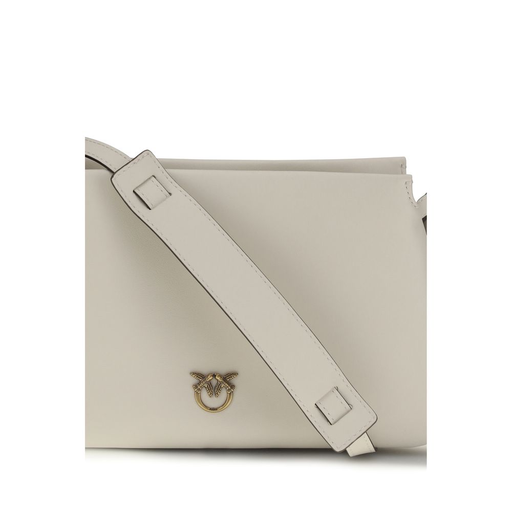 PINKO White Calf Leather Bos Taurus Shoulder Bag - ClickThatClicks 