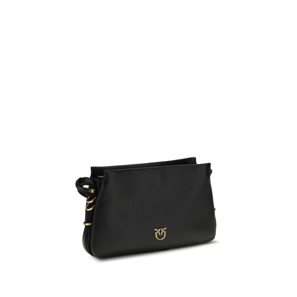 PINKO Black Calf Leather Bos Taurus Shoulder Bag - ClickThatClicks 