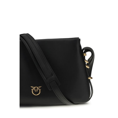 PINKO Black Calf Leather Bos Taurus Shoulder Bag - ClickThatClicks 