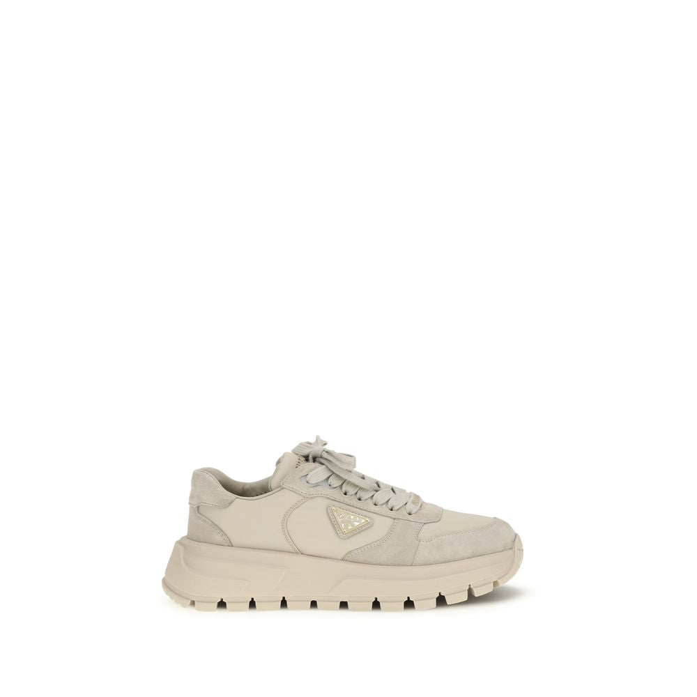 Prada Beige Recycled Polyamide Athletic Sneakers - ClickThatClicks 