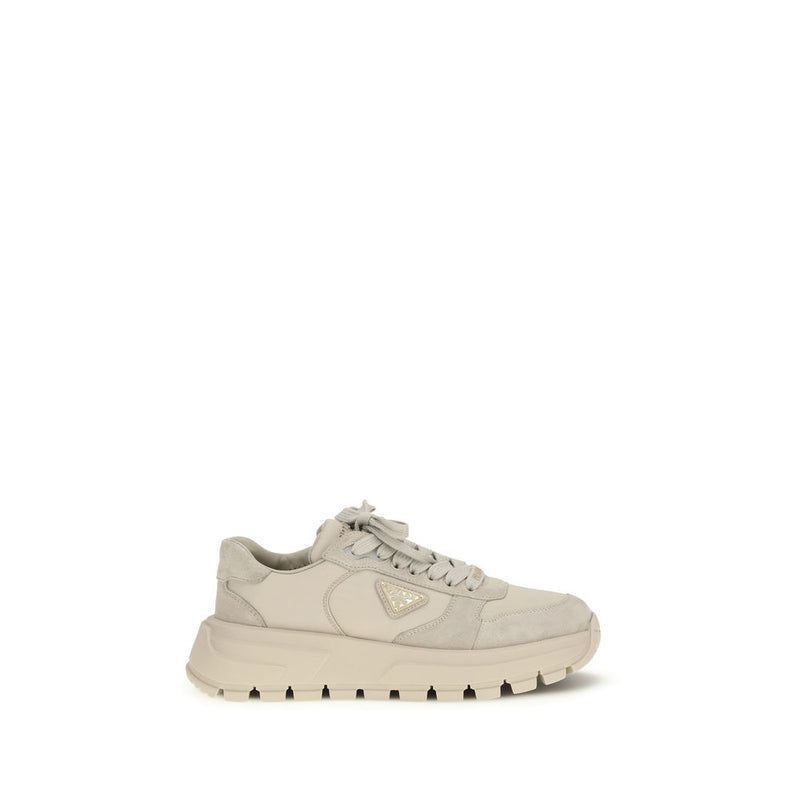 Prada Beige Recycled Polyamide Athletic Sneakers - ClickThatClicks 