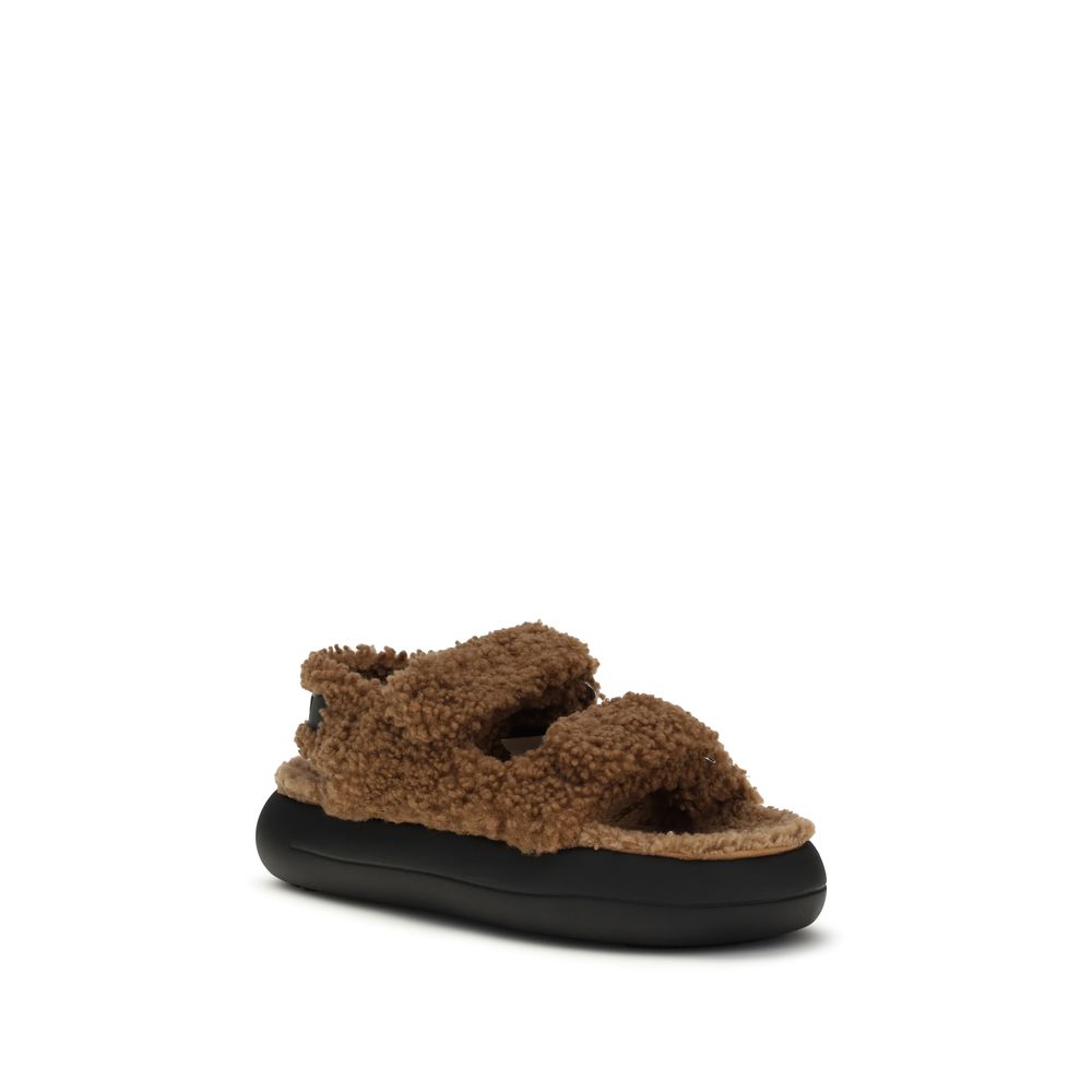 Moon Boot Brown Calf Leather Bos Taurus Slippers - ClickThatClicks 