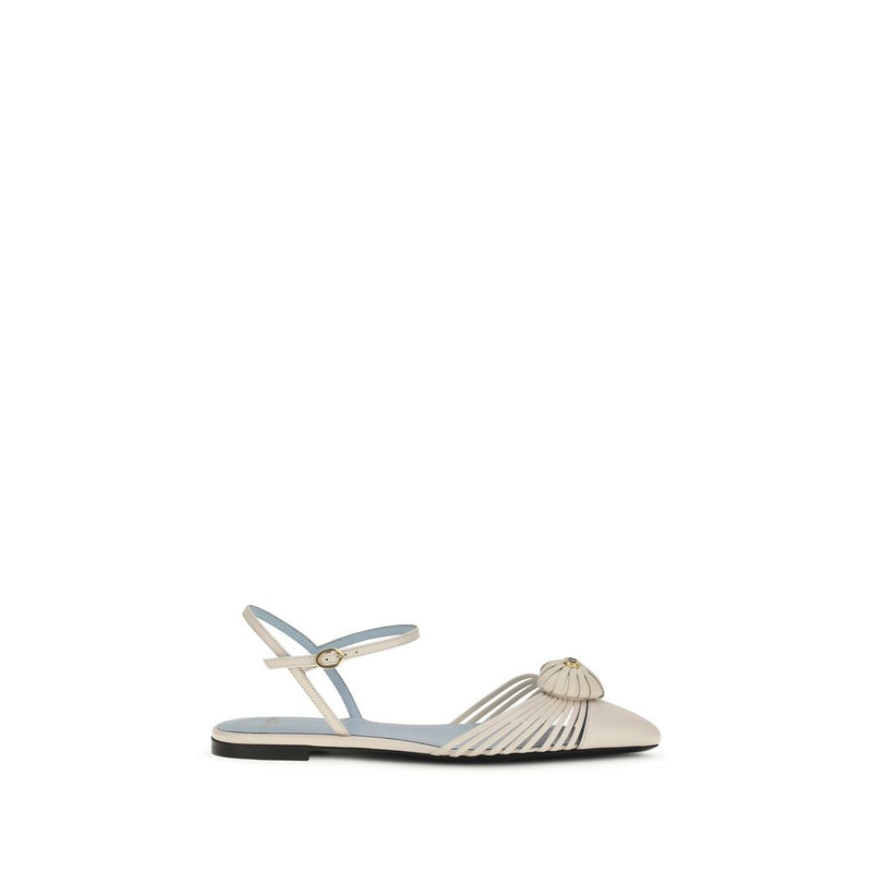 Valentino Garavani Beige Calf Leather Bos Taurus Flat Sandals - ClickThatClicks 