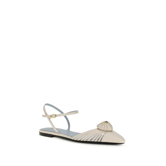Valentino Garavani Beige Goatskin Ballet Flats